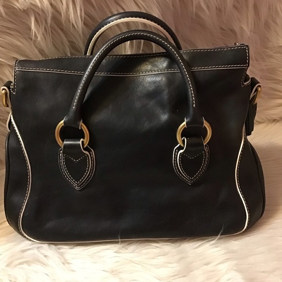 Dooney & Bourke Black Satchel with Gold Accents - Picture 4 of 16